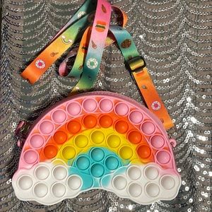 Push Pop Bubble Fidget Sensory Rainbow Purse